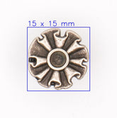 Metalen Knoop met Bloemmotief - 15 mm Zilverkleurig Knopen KNP00203